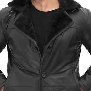 Durable In Stock Long Sleeve Men Leather Long <b>Coat</b> Stylish Winter Warm Leather Long <b>Coat</b> Professional Manufacturer - Product Image 4