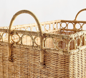 Handmade Natural <b>Rectangle</b> Rattan <b>Storage</b> <b>Basket</b> Stylish Organizer <b>Basket</b> For Living Room Bedroom Home Decor - Product Image 4