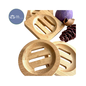 VENTES CHAUDES |   Support à Savon en Bambou, Plateau de Rangement en Bois pour Salle de Bain et Douche – Collection Blue Lotus - Product Image 1