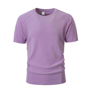 High quality Men Summer half Sleeve t.shirt Solid Color 100%Polyester breathable and Loose Fit Youth summer men T-shirt - Product Image 1