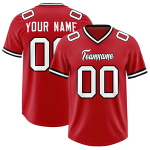 Maillot de football américain haut de gamme 100 % polyester, anti-humidité, logo personnalisé, sublimation, tenue d'équipe, OEM, vente en gros, manches courtes, couleur unie - Product Image 4