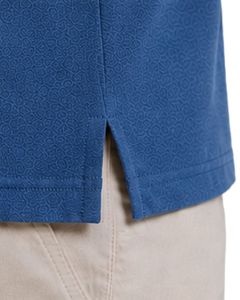 Polo homme bleu à manches courtes en coton piqué, motif jacquard décontracté, col rabattu, personnalisable, classique, été - Product Image 4