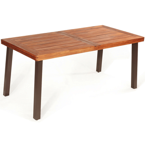 Table de salle à manger rectangulaire en bois d'acacia rustique - Product Image 1