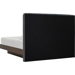 Lit plateforme en bois de style japonais, taille Queen, avec base flottante et tête de lit capitonnée, cadre de lit, mobilier de chambre à coucher de luxe - Product Image 5