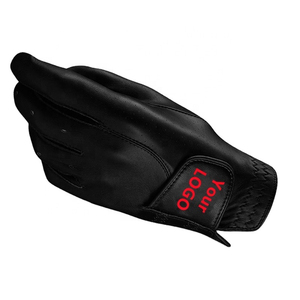 Gant de golf en cuir véritable rouge pour homme, main gauche, antidérapant, fermeture auto-agrippante, logo personnalisé, sport - Product Image 4