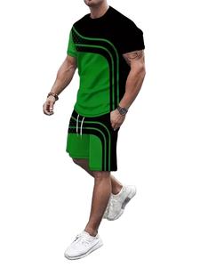 ชุดเสื้อผ้าสองชิ้นของผู้ชายชุดใส่สบายน้ำหนักเบาและมีสไตล์สำหรับฤดูร้อน - Product Image 2