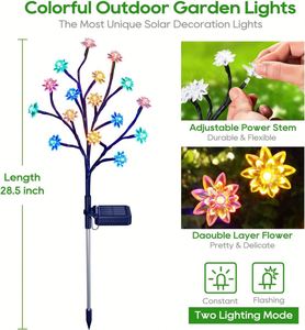 IP65 Waterproof Warm White Valentine Garden Outdoor Decorative Flower Lotus <b>LED</b> <b>Lights</b> with Flashing Modes Solar Powered - Product Image 4