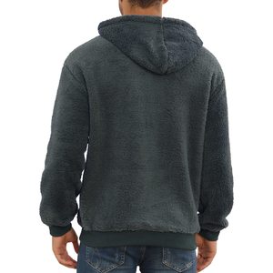 <b>Sherpa</b> Solid Breathable Heavy Weight Oversized Pullover <b>Hoodies</b> for <b>Men</b> Winter Custom Logo Sweatshirts - Product Image 2