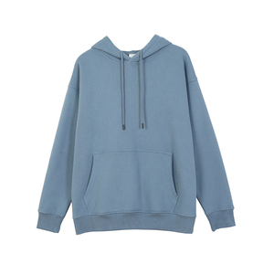 Sudadera con Capucha para Mujer, Color Sólido, 100% Algodón, Tejido de Punto, Informal, para Otoño, con Bolsillos, Corte Regular - Product Image 4