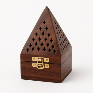 Quemador de Bakhoor hecho a mano de madera y acero inoxidable, forma y tamaño personalizados, Mabkhar del mejor exportador de la India. - Product Image 1