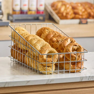 Home Store Durable Chrome Silver Bread Pastry Storage <b>Display</b> <b>Basket</b> - Product Image 3