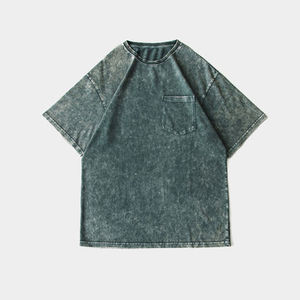 เสื้อยืดโอเวอร์ไซส์สไตล์ฮิปฮอปวินเทจสำหรับผู้ชาย ผ้าคอตตอน 100% หนานุ่ม ทรงหลวมไหล่ตก สตรีทแวร์  รับสกรีนลาย - Product Image 2