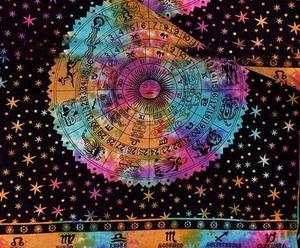 Couvre-lit et taie d'oreiller Comforter Zodiac Sun Moon Face, taille Queen, coton réversible multicolore, par Indian Cosigners - Product Image 4