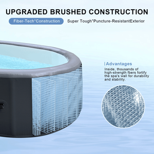 Bain à remous gonflable ovale portable pour 2 personnes avec 180 jets à bulles, couvercle, cartouches filtrantes, pompe, baignoires spa chaudes - Product Image 2