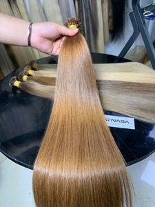 Prix de gros Extensions de cheveux à la kératine vietnamienne Remy 100g couleur claire 60cm longueur Machine Double trame paquets de cheveux bruts - Product Image 5