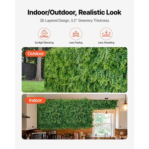 12 Pannelli di Bosso Artificiale 20x20 cm, Muro Vegetale per Protezione Solare, Sfondo Verde, Siepe per Privacy, Recinzione Finta, Decorazione da Giardino - Product Image 5