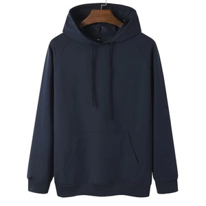 Sweat-shirt à capuche bleu marine 100% coton pour hommes, sweat-shirt à capuche doux de qualité supérieure pour garçons, unisexe, streetwear uni, sweat-shirt tendance de haute qualité - Product Image 1