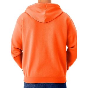 Sudadera con capucha naranja de cierre completo, ligera, para entrenamiento, con bolsillo tipo canguro, para fitness, correr y hacer ejercicio. - Product Image 2