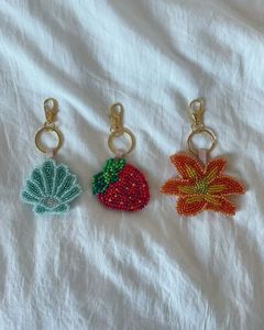 Style Handmade Embroidery Beaded <b>Keychain</b> with Vibrant Beads for Purse Backpack Tote Bag and Key Holder - Product Image 1