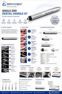 Single End Dental Handle #7 Satin Steel Colours Stainless Steel Instrument Zetomed Pro ZM-DNT-2 Ergonomic Grip CE Certified - Product Image 5