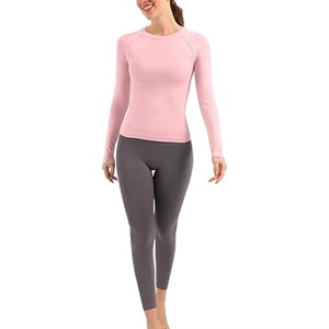 Haut de sport personnalisé pour femme, Rash Guard à manches longues, T-shirt de compression fitness extensible dans les 4 sens, Haut de yoga OEM - Product Image 2