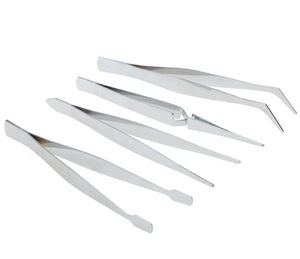 Juego de 4 Pinzas de Precisión de Acero Inoxidable, Pinzas Autoblocantes para Belleza, Arte de Uñas y Joyería, en Plata, Herramienta Multiusos para Manualidades - Product Image 1
