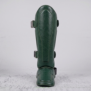 Protège-tibias professionnels en PU noirs avec fermeture élastique auto-agrippante pour la boxe – Équipement de protection léger unisexe pour adultes - Product Image 6