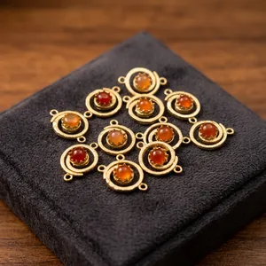 Carnelian Gemstone Brass <b>Charms</b> for <b>Jewelry</b> Making Wholesale - Product Image 2