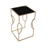 Table basse en métal de style industriel moderne avec plateau en verre, structure durable, meubles de salon, table centrale élégante