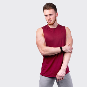 Men's Burgundy Sleeveless O-Neck Knitted Tank Top Casual Solid Color Workout Vest Plain Dyed Style <b>Singlet</b> Plus Size Muscle Body - Product Image 6