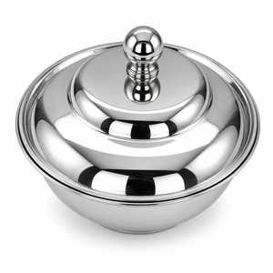 Stainless Steel Sugar <b>Pot</b> with Lid Round Sugar Container Metal Sweetener Server for Kitchen Tabletop - Product Image 3