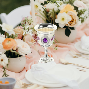 Verre à vin en argent, gobelet élégant en métal, coupe à boire, vaisselle de luxe pour le service du vin, mariage, fête, restaurant, hôtel, bar, maison - Product Image 4
