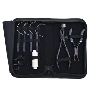 Kit Profesional de Extensiones de Cabello con Pinza para Aplicación, Removedor de Microperlas, Aguja Curva, Pinzas de Seccionamiento, Mini Tijeras y Hilo para Pelucas - Product Image 1