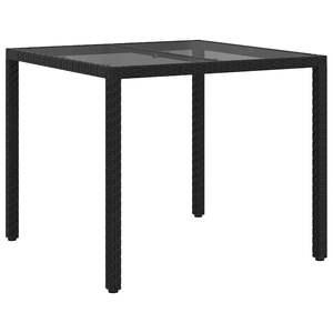 Mesa de comedor de jardín de ratán sintético negra de 35.4'' x 35.4'' x 29.5'' para patio - Product Image 5