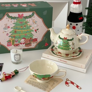 Giáng sinh đáng yêu thiết kế gốm Tea-For-One ấm trà và cup Set cà phê Tea Cup - Product Image 4