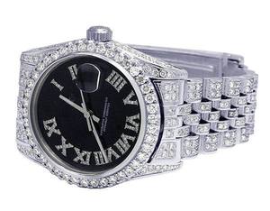 Reloj BOJ R.O.L.E.X.016 para Hombre, con Números Romanos, Moissanita, de Lujo, Cuarzo Analógico, Acero, 41MM, Resistente al Agua 3BAR, Estilo Hip Hop - Product Image 2