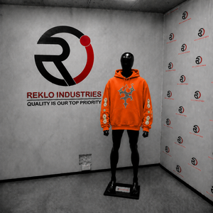 Oversized <b>Orange</b> Gothic <b>Hoodie</b> With Studded Cross Design Rhinestone Sleeves Unisex Streetwear Pullover Hooded Sweatshirt Fashion - Product Image 3