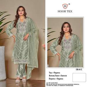 Elegante y cómoda Organza pesada de invierno Shalwar Kameez con Santoon Bottom Inner & Dupatta Ropa festiva Ropa pakistaní - Product Image 4