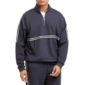 เสื้อสเวตเชิ้ตผู้ชายคุณภาพสูงแบบซิป OEM ชุดกีฬาแบบกำหนดเอง เสื้อผ้าลำลองสำหรับฤดูใบไม้ผลิ ชุดวอร์มแบบย้อมสีพื้น ปี 2026 - Product Image 1