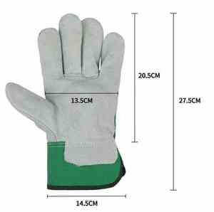 Gants de travail en cuir de vachette pour adultes, respirants, pour la construction et le soudage, résistants à la chaleur, style uni, pour un usage quotidien - Product Image 1