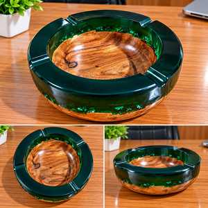 Cenicero de Resina y Madera de Diseño, Sin Humo, Hecho a Mano, Estilo Clásico, Elegante, Personalizable, TAQI - Product Image 3