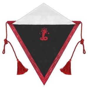 Scottish Rite <b>Apron</b> Triangular <b>Black</b> Hand Embroidery Red Ribbon Tassels Masonic Regalia Freemason Lodge Custom Premium - Product Image 1