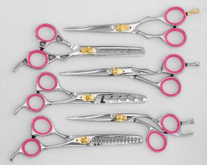 Hair Scissors Barber salon Scissors With PU Case Best Quality Hairdressing <b>Shears</b> Saloon Scissors - Product Image 2