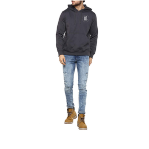 Sweat à capuche premium de haute qualité, coupe ample, en molleton bouclette épais pour homme, en coton, effet vieilli, coupe courte, personnalisable - Product Image 3