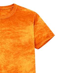 T-shirt personnalisé en coton délavé orange pour homme, col rond, manches courtes, style streetwear décontracté, vintage, OEM, vente en gros - Product Image 5