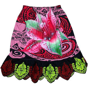 New Arrival Polynesian Printed Breathable <b>Women</b> Traditional Polyester Pleated Knee-Length Skirt High Quality - Product Image 2