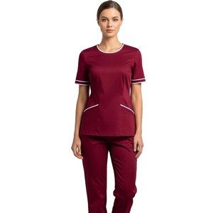 High Quality <b>Scrub</b> Nurse Hospital Uniform Round Neck <b>Scrubs</b> <b>Sets</b> Women Workwear Beauty Medical Spandex <b>Scrubs</b> Uniform <b>Sets</b> - Product Image 1
