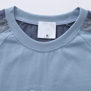T-shirt pour homme à manches raglan bicolores, col rond, séchage rapide, tricoté, uni, coupe décontractée, longueur normale, 100% polyester - Product Image 6