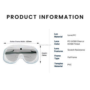 ANSI Z87+ Certified Anti-Fog over the glasses wide vision safety goggle for protect against chemical splashes - Product Image 3