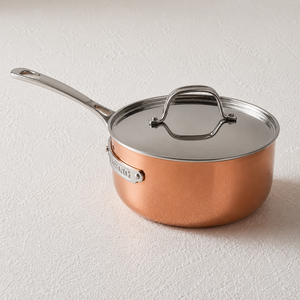 Handcrafted Pure Copper Saute <b>Pan</b> <b>with</b> <b>Lid</b> Hammered Copper Saucepan Copper Frying <b>Pan</b> Induction Ready Luxury Cookware OEM ODM - Product Image 2